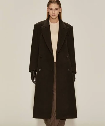 RIDIFI Double-Breasted Pleated Wool Coat