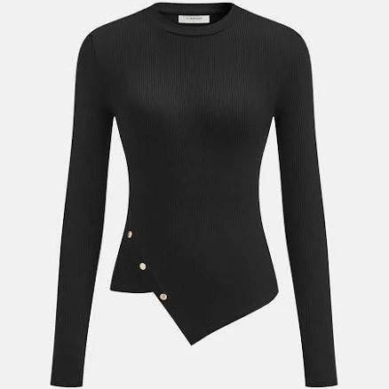 Asymmetric Ribbed Knit Top