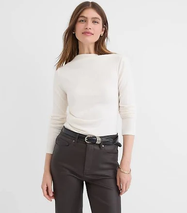 Women's Loft Cozy Ribbed Asymmetric Neck Top