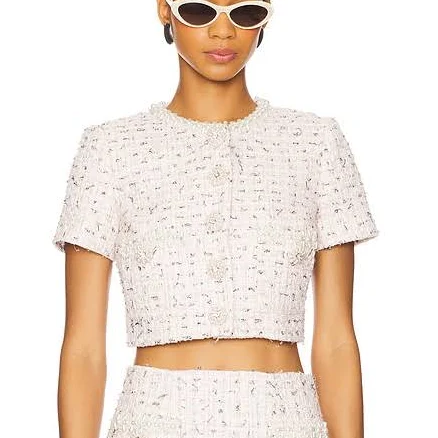Self Portrait Boucle Pearl Top