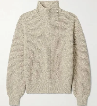 Loro Piana Ribbed Cashmere Turtleneck Sweater - Women - Light gray Knitwear - XL