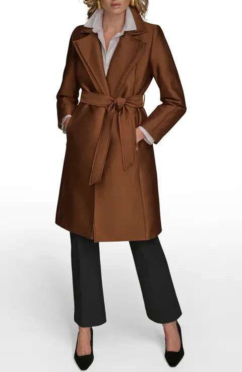 Brown Belted Trench Coat