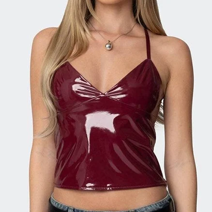 Edikted Women's Carmie Vinyl Tank Top