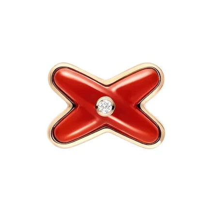 Chaumet Rose Gold, Carnelian And Diamond Jeux de Liens Single Earring - Rose Gold - One Size