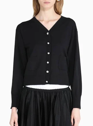 No21 Cotton Knit Cardigan Black