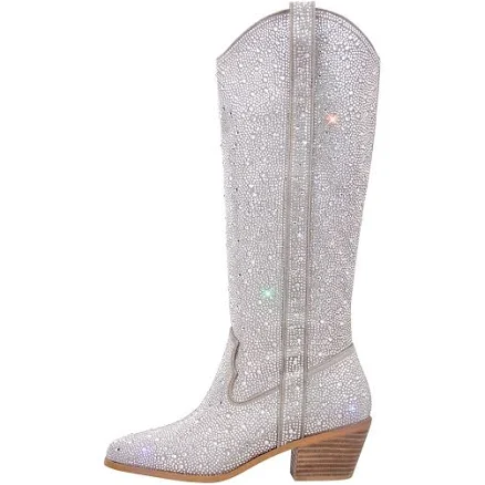 Knee-high Rhinestone Boots