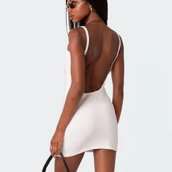 EDIKTED Adele Open Back Ribbed Mini DressEDIKTED Adele Open Back Ribbed Mini Dress