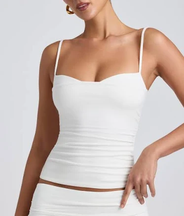 Oh Polly Esme Ruched Layered Modal Tank Top