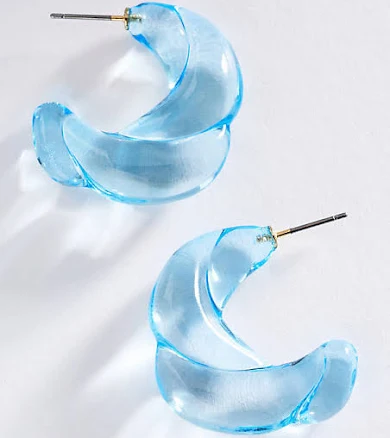 Anthropologie Molded Glass Hoop Earrings