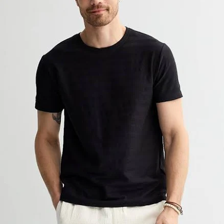 Men's Apt. 9 Modern Luxe Textured Tee, Size: Large, Black