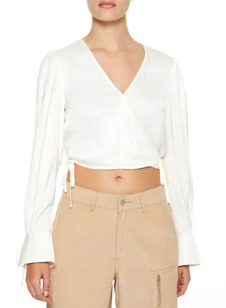 Tie-Front Wrap Crop Top
