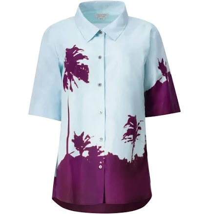 Dries Van Noten Men's Palm-Printed Cotton Poplin Shirt