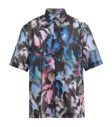 Dries Van Noten Clasen Spray Paint Short Sleeve Button-Up Shirt