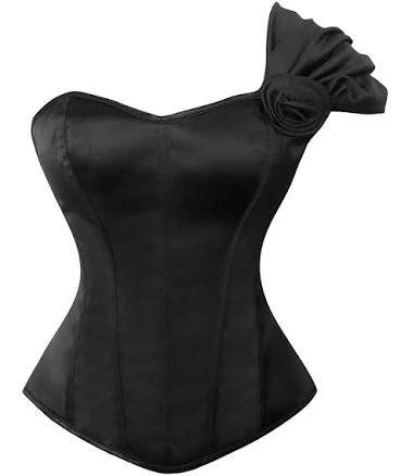 Victorian One Shoulder Lace Up Overbust Corset Top