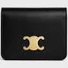 CELINE Triomphe Compact Wallet in Shiny Calfskin