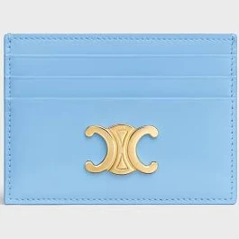 CELINE Men's Triomphe Calfskin Leather Card Holder