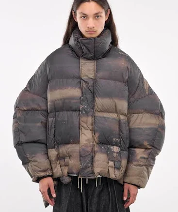 Feng Chen Wang Jacket Unisex Down jacket, Size: Large, Brown