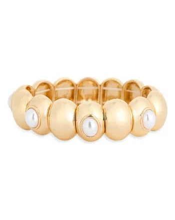 Nordstrom Women's Faux Pearl Puffy Oval Stretch Bracelet