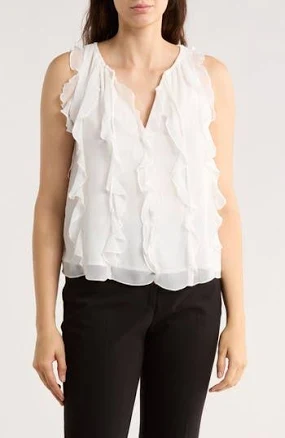Halogen Women's Ruffle Sleeveless Top