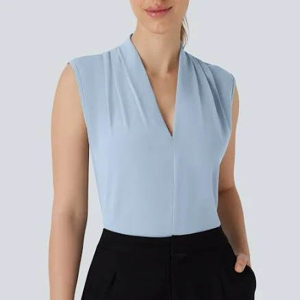 Halara V Neck Sleeveless Work Blouse - Skyride - XL