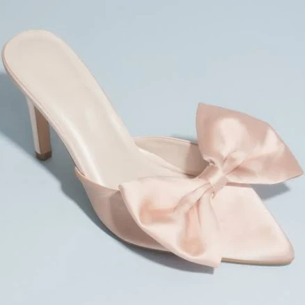 DB Studio Big Bow Satin Mules