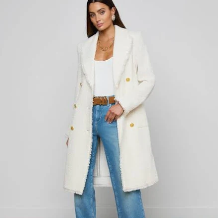 L'AGENCE Women's Cooper Tweed Trench Coat