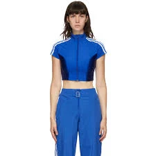 adidas Originals Blue Paolina Russo Edition Crop T-Shirt adidas