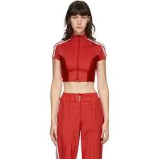 adidas Originals Red Paolina Russo Edition Crop T-Shirt adidas