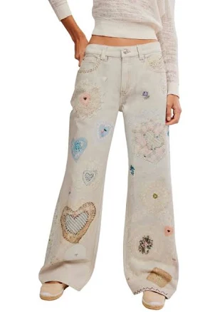 Free People Women's Illusions Slouchy Straight Leg Jeans
