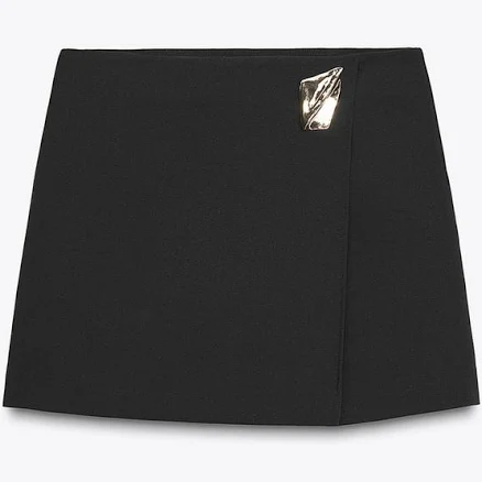 Zara Asymmetrical Culotte Skirt with Applique