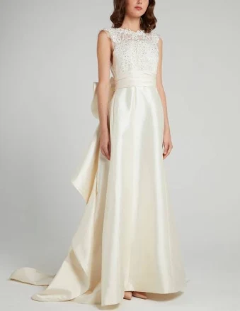 Antonio Riva Crystal Studded Ruffle Back Bridal Gown