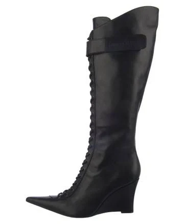 Fanci Club Women's Leather Lace-Up Boots