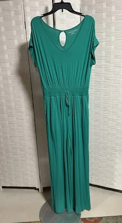 Soft Surroundings Caspian Jumpsuit Vivid Green Vacation Travel Comfy