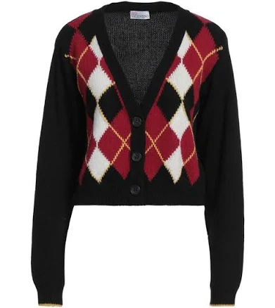 Valentino Women's Argyle Checked Wool Cardigan