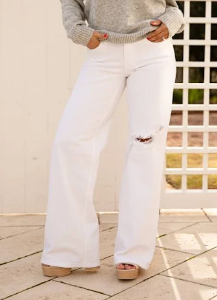 DressUp Women's Mid Rise Wide Leg Jeans