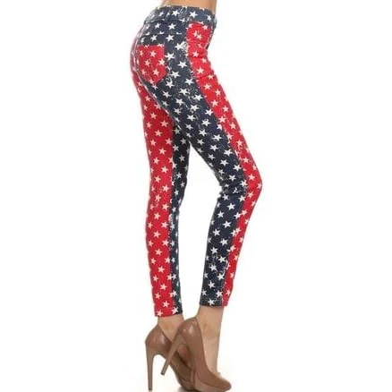 Yelete Women's Casual Daily Wear Star Spangled Jeggings