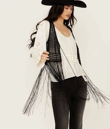 Idyllwind Women's Hawls Crochet Fringe Vest