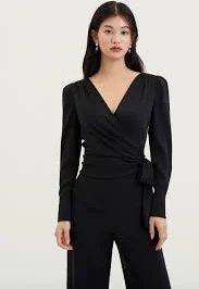 Silk Wrap Tie Blouse 3 (l)