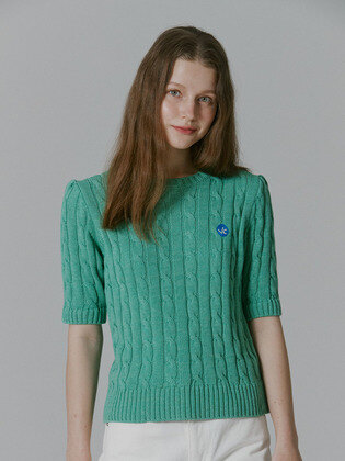 Logo Cable Knit Top