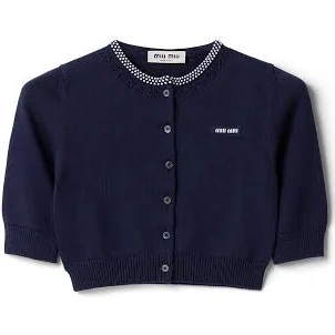 Miu Miu Women's Cropped Cotton Cardigan
