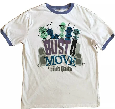 Disney Parks Haunted Mansion "bust A Move" White T-shirt Size Mens