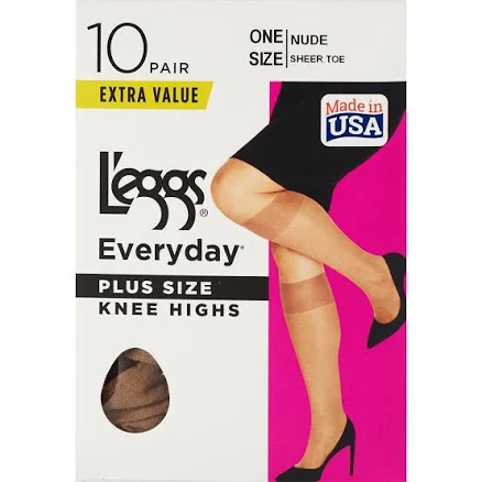 L'eggs Women's Everyday Sheer Toe Knee Highs (10 Pack)