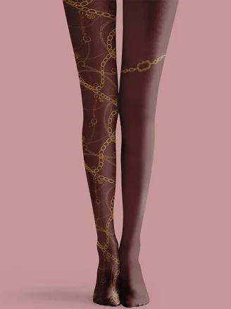 Viklen Plan Y2K Graphic Chain Tights
