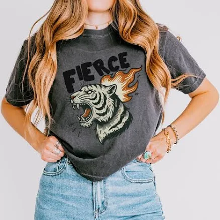 Fierce Tiger Cropped Graphic Tee