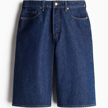 H&M High-Waist Knee-Length Denim Shorts