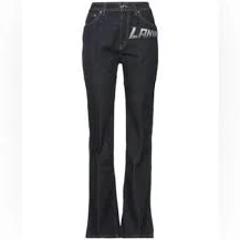 women's lanvin high waisted denim flare pants