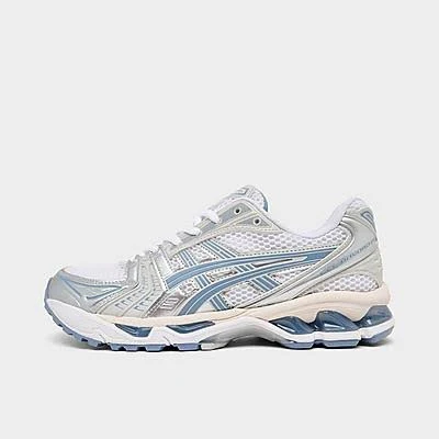 Asics Women's GEL-Kayano 14 Casual Shoes in White/Light Navy | Size: 7.0