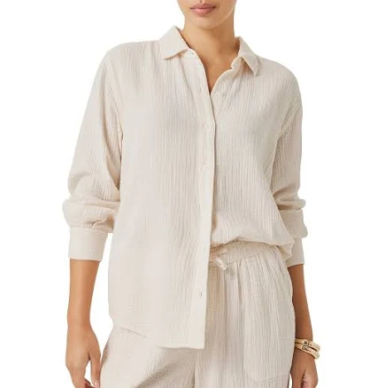 Splendid Women's Adele Oversize Cotton Gauze Button-Up Shirt