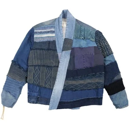 Greg Lauren Mixed Blues GL1 cropped jacket Men