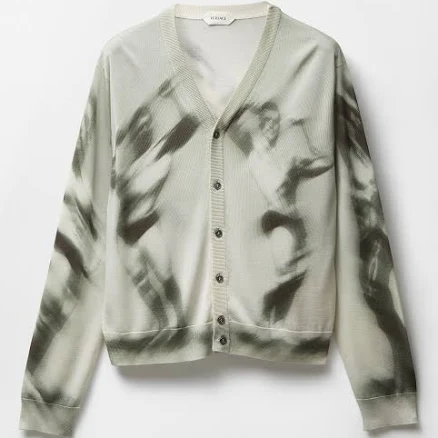 Versace Men's Printed Silk Knit Cardigan